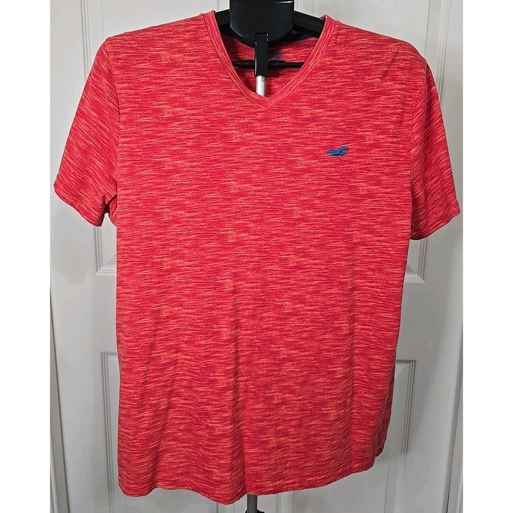 Hollister T-shirt V-neck Red /Gold Seagull Logo Size XL Short‎ Sleeve